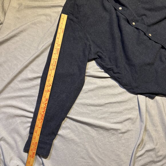 Buck Mason Long Sleeve Charcoal Flannel Shirt Lightweight 100% Cotton Size XL - Picture 7 of 8